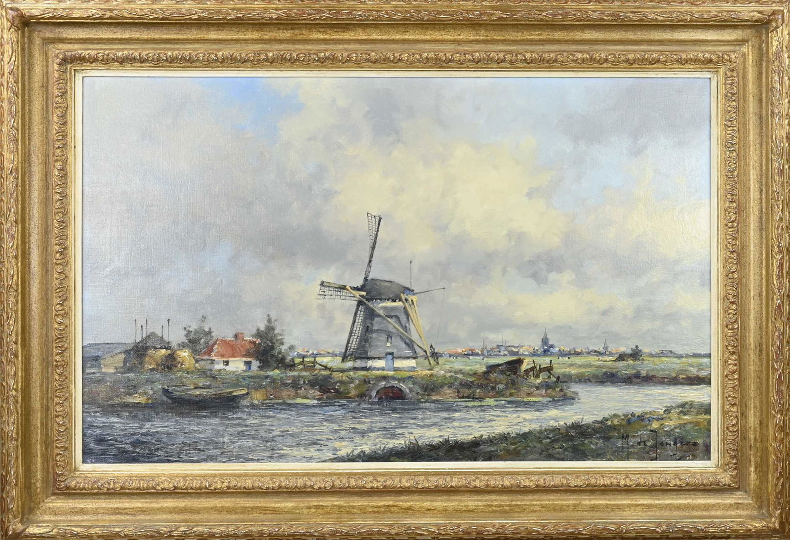 M. de Jongere, Dutch polder view with windmill (1 of 1)