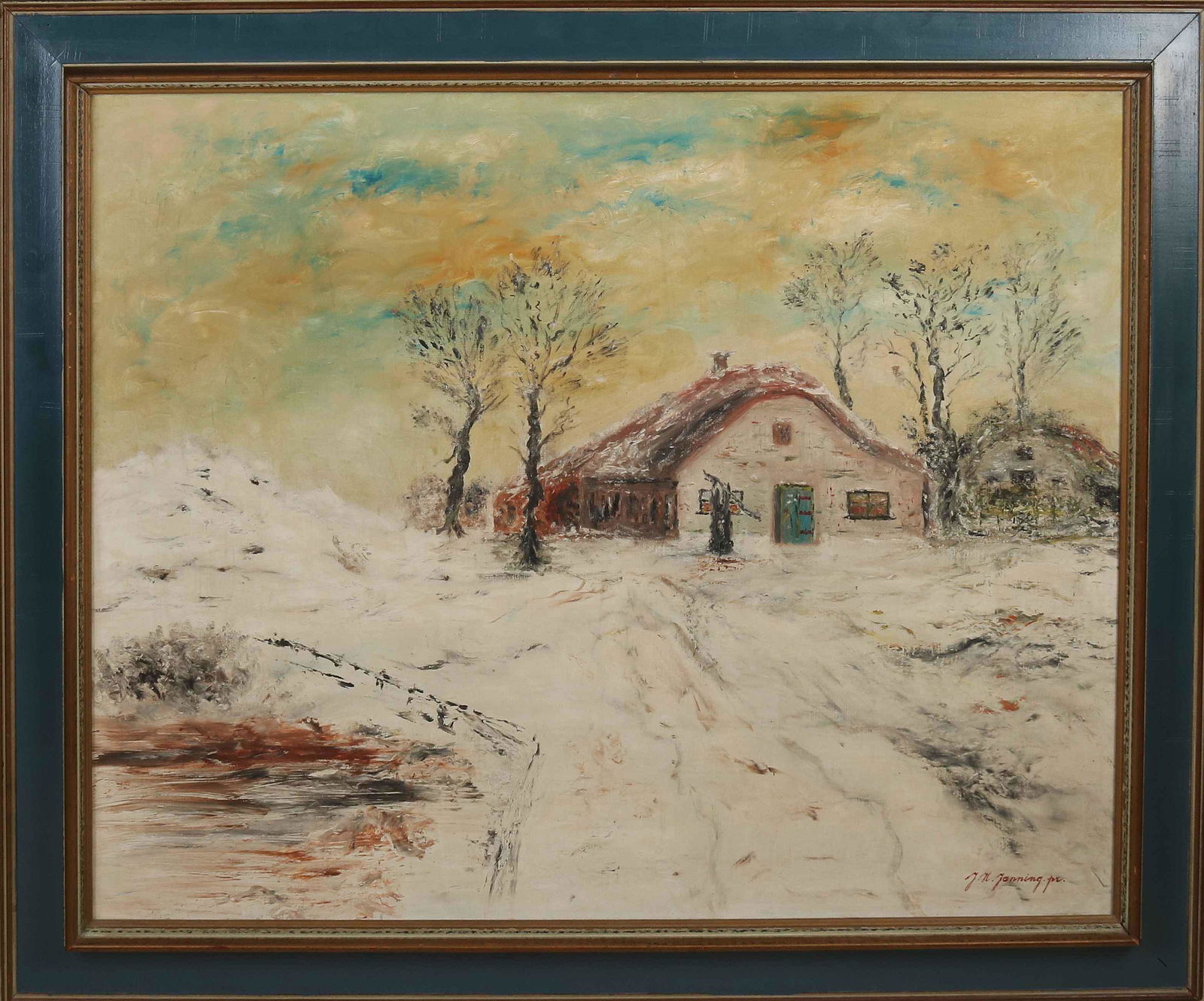 JH Janning (pastor), Winter landscape with farm (1 of 1)