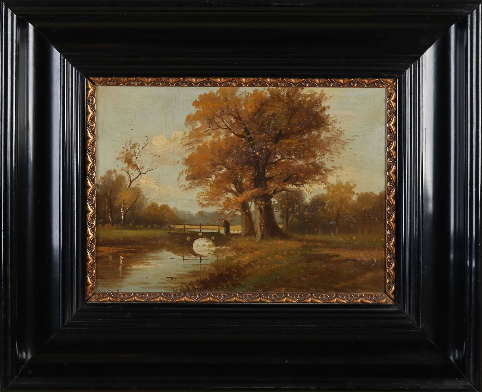 Indistinct.sign., Landscape with bridge (1 of 1)