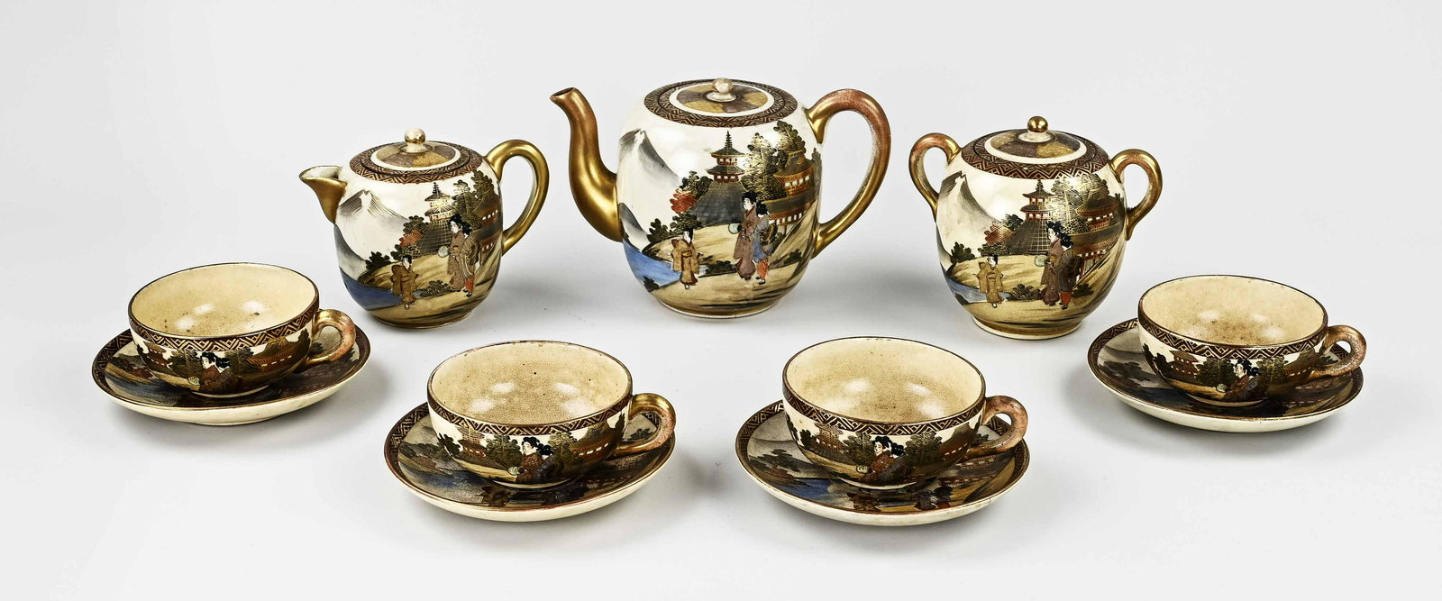 Antique Japanese Satsuma tea set (1 of 1)