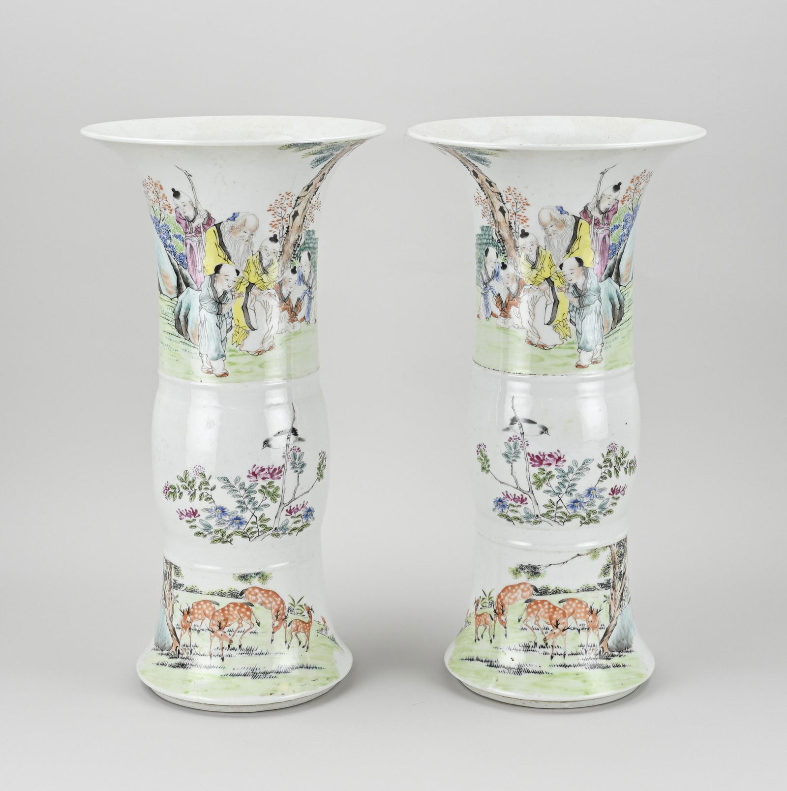 Two Chinese vases, H 42 cm. (1 of 3)