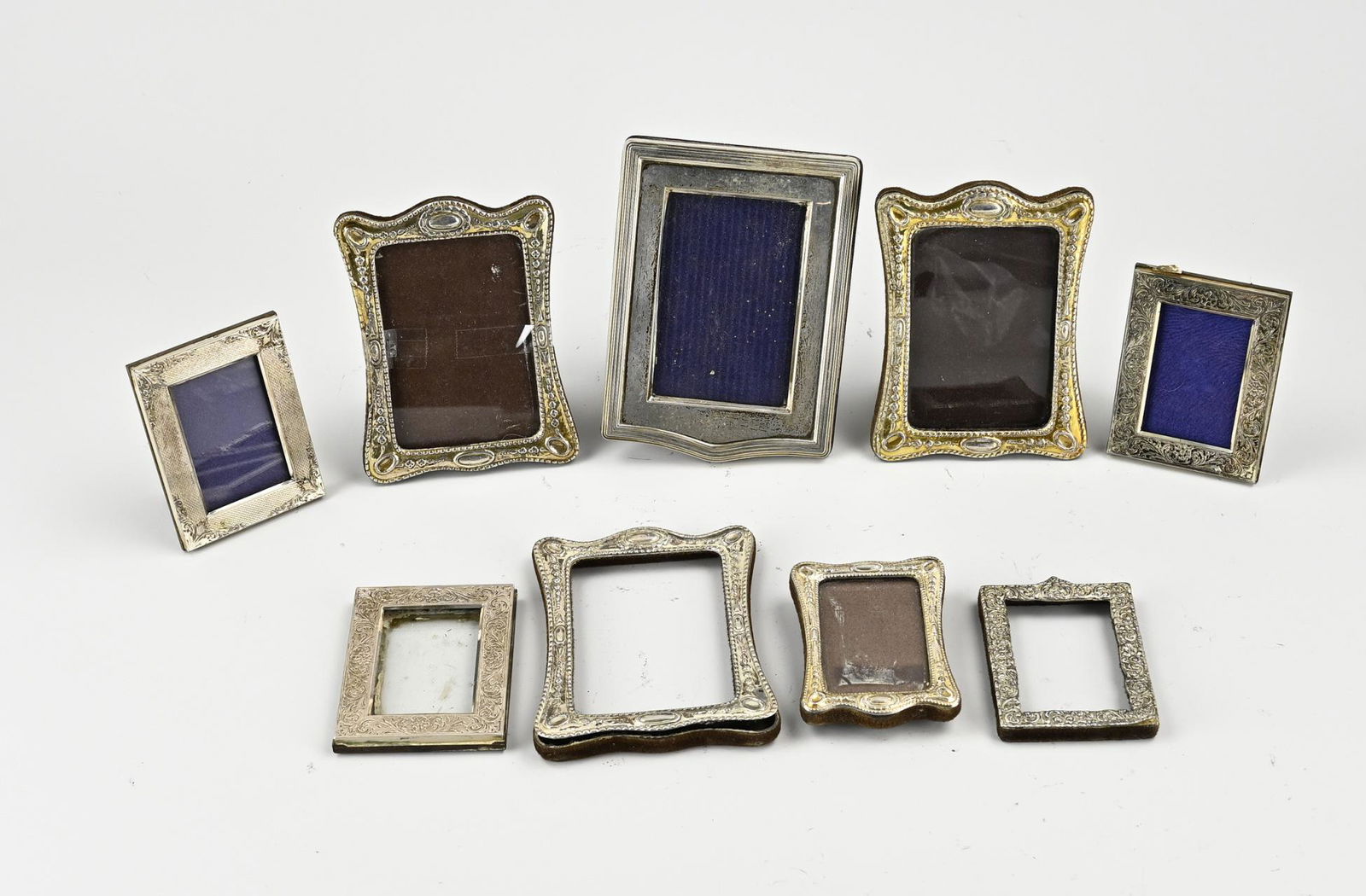 Lot silver photo frames, 9x (1 of 1)