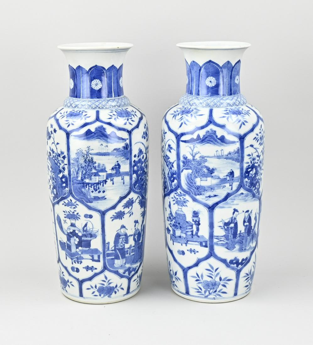 Two Chinese vases, H 36 cm. (1 of 3)
