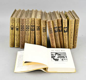 Complete series The Yellow Book"": Rare antiquarian 13-part series 'The yellow book, an illustrated quarterly. With illustrations by Aubrey Beardsley + a re-edition as a overview edition. Dimensions: 21 x 16 cm. In good condition.