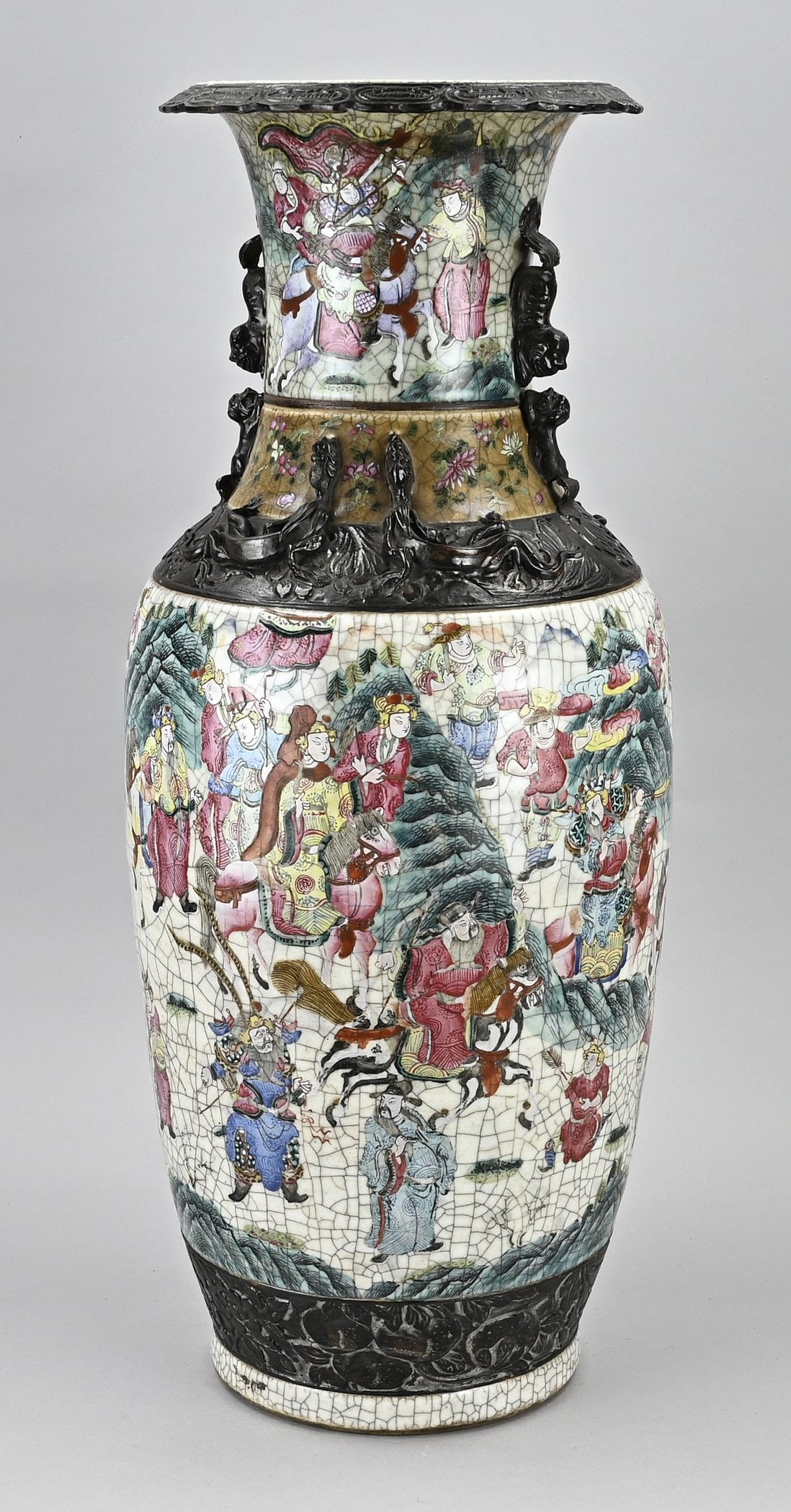 Chinese family rose vase, H 62 cm. (1 of 3)