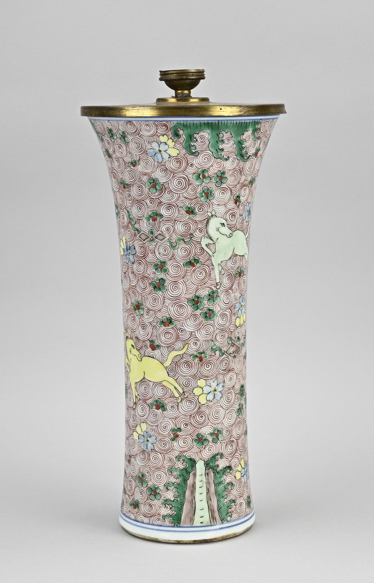Chinese vase (lamp), H 34.5 cm. (1 of 2)