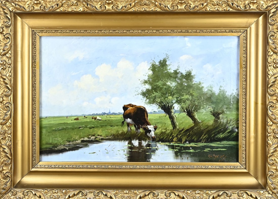 C. van Dijkhof, Landscape with cows and pollard willows (1 of 1)