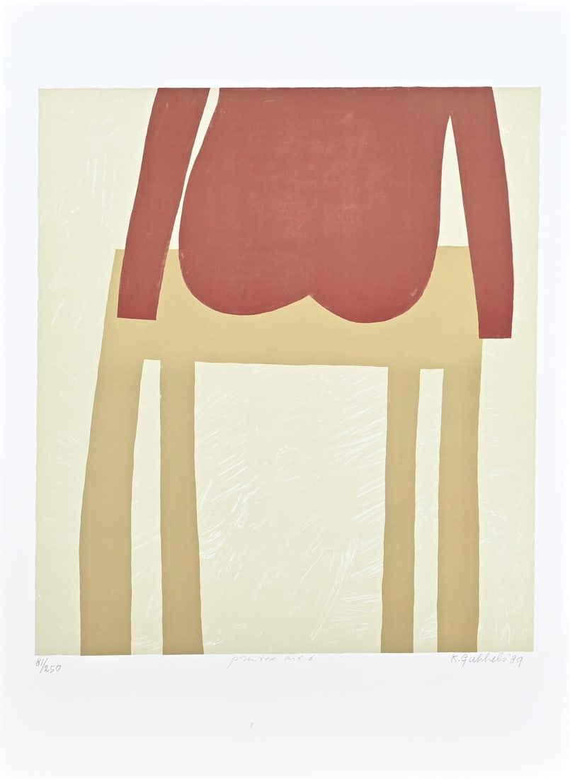 Klaas Gubbels, Printed Art no. 6: Klaas Gubbels, '89. No. 81/250. 1934 - . Title: Printed Art no. 6. In original folder + description. Lithograph on paper. Dimensions: H 79 x W 59.5 cm. In good condition.