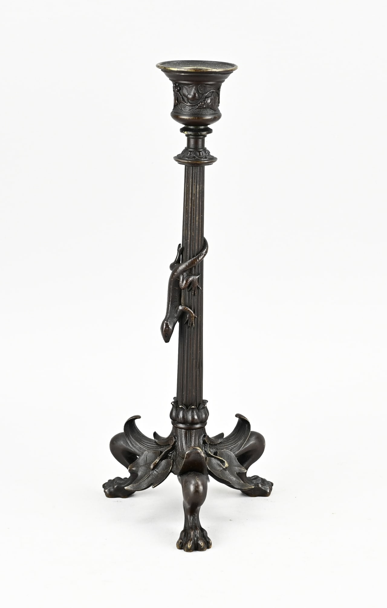Bronze candlestick, H 29 cm. (1 of 1)