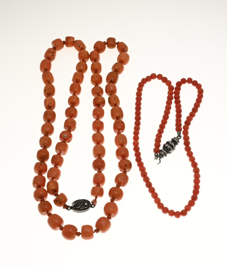 2 Red coral necklaces (1 of 1)
