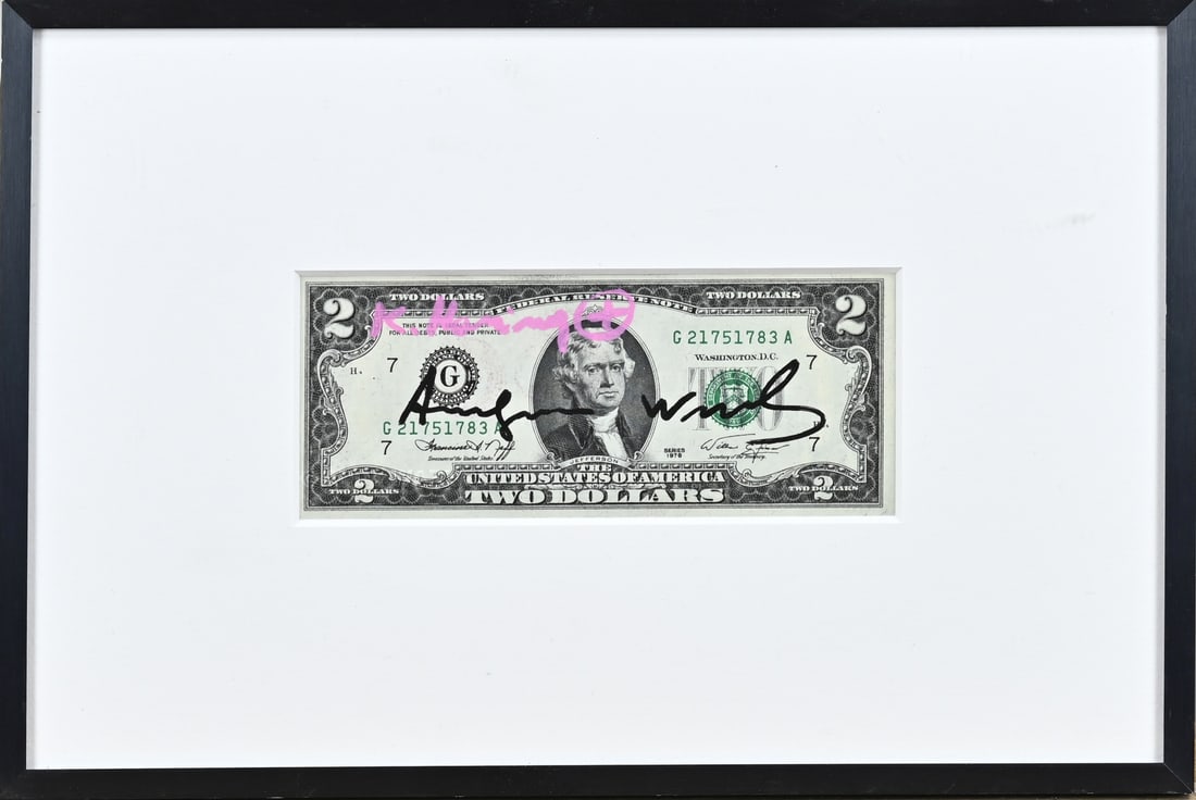 Two Dollar Bill, Andy Warhol: Two Dollar Bill. Andy Warhol. With certificate no. 710332. Dimensions: 6.5 x 15.5 cm. In good condition.