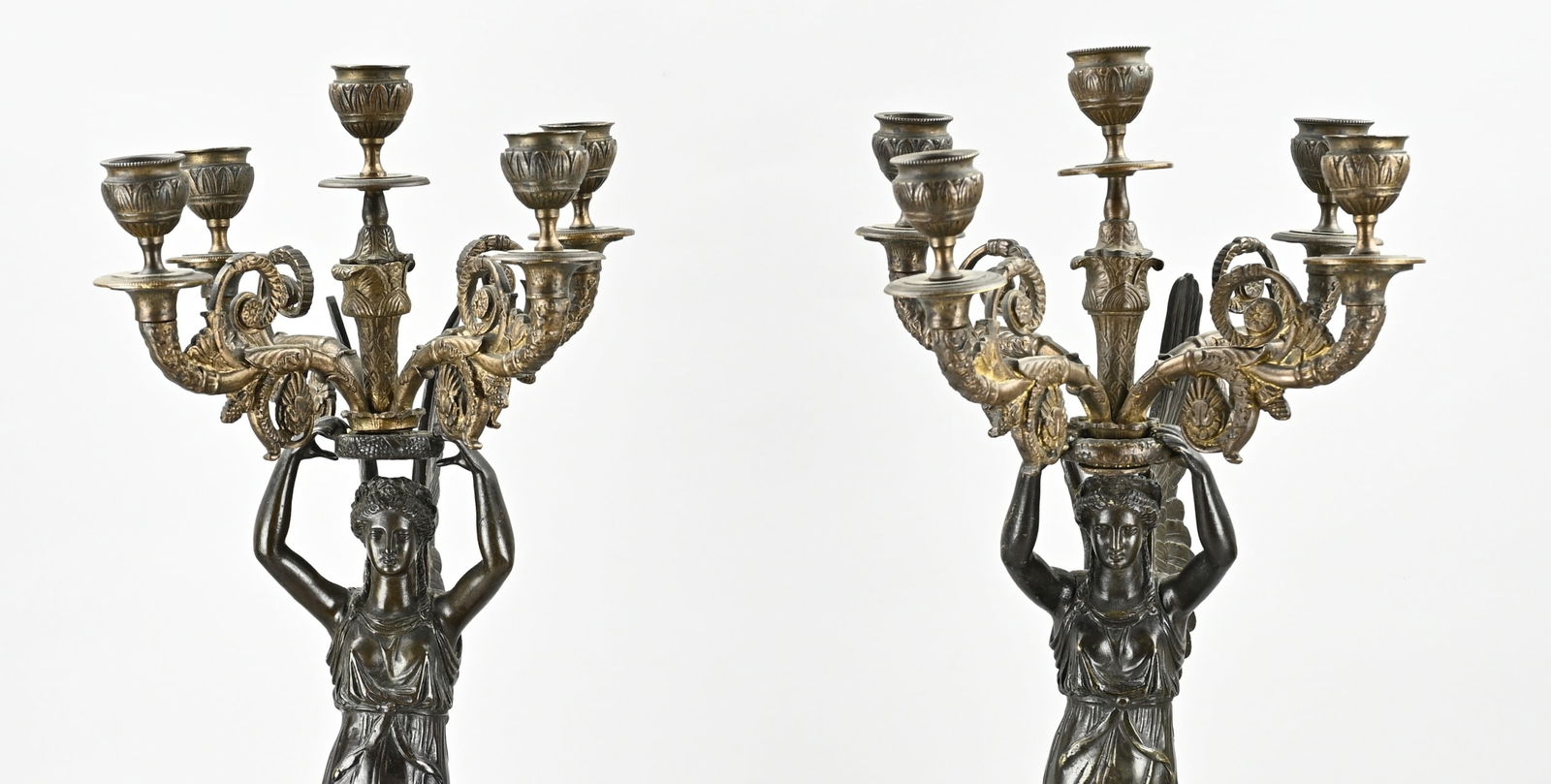 2x Empire candlestick, 1820 - 2