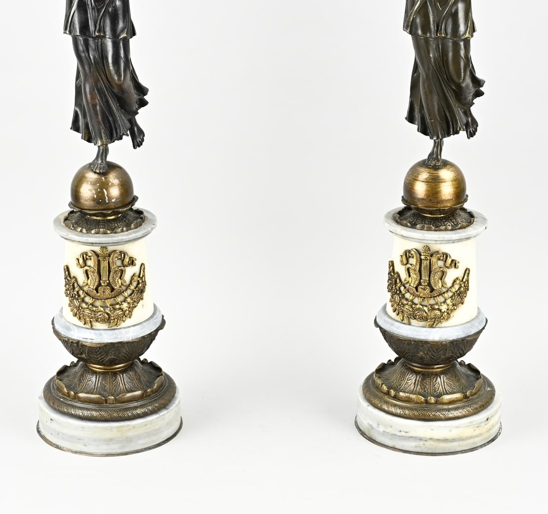 2x Empire candlestick, 1820 - 3