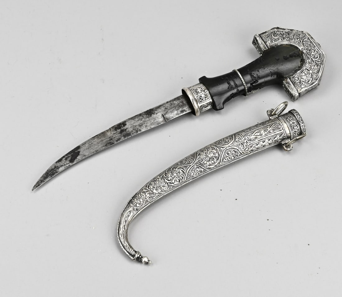 Antique silver Berber dagger (marked) - 3