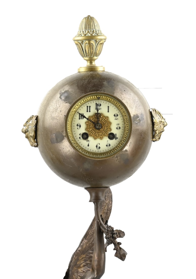 French ball pendulum clock, 1900 - 3