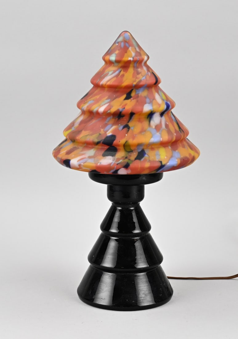 Art Deco glass table lamp, H 37 cm.: Art Deco glass table lamp. France. Circa 1930. Dimensions: H 37 cm. In good condition.