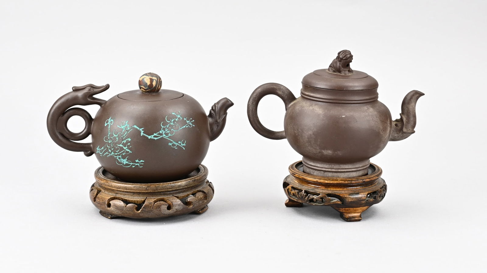 2x Yixing teapot on console (1 of 3)