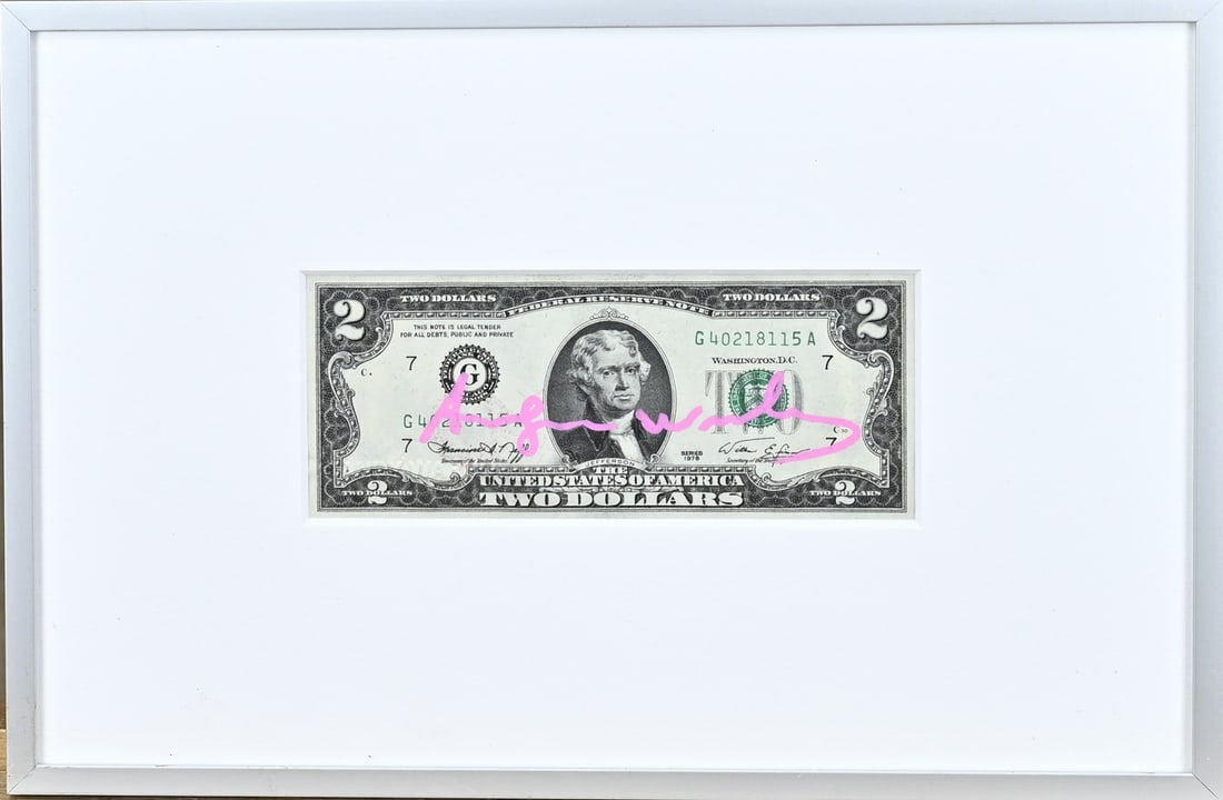Andy Warhol, 2 Dollar + certificate (1 of 1)