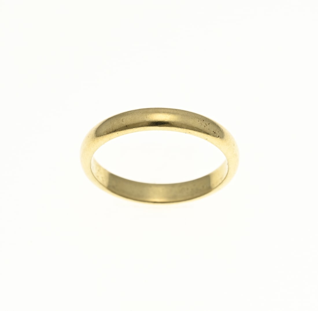 Gold wedding ring: Yellow gold wedding ring, 585/000, ball model. width 3.5 mm. approx. 4.5 grams. ø 60/61. In good condition.