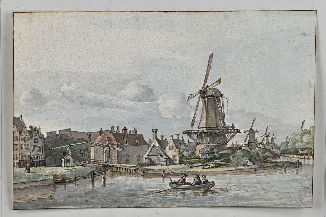 G. Lambert, View along broken rampart at Haarlemmerpoort: Gerrit Lamberts. 1776 - 1850. Watercolour, number 114, Old Amsterdam in original folder. View along the broken wall at the Haarlemmerpoort. 1810. Watercolour on paper. Moisture stains. Dimensions: H