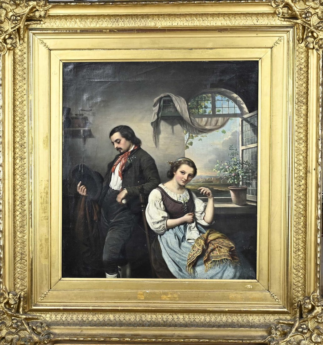 Adèle Kindt, Two Figures in an Interior at an Open Window (1 of 1)