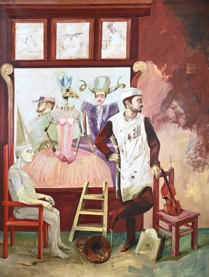 Allan Rzepka, Karnawat: Allan Rzepka. 1998. Polish School. Karnawat. Oil on canvas. Dimensions: H 200 x W 150 cm. In good condition.