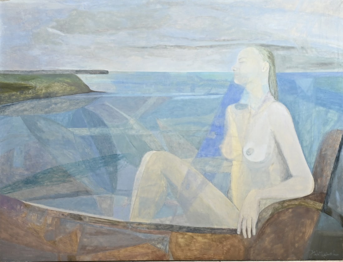 Joanna Ziokkowska, Swimm Dream: Joanna Ziokkouwska. Polish School. Title: Swimm Dream. Oil on canvas. Dimensions: H 121 x W 150 cm. In good condition.