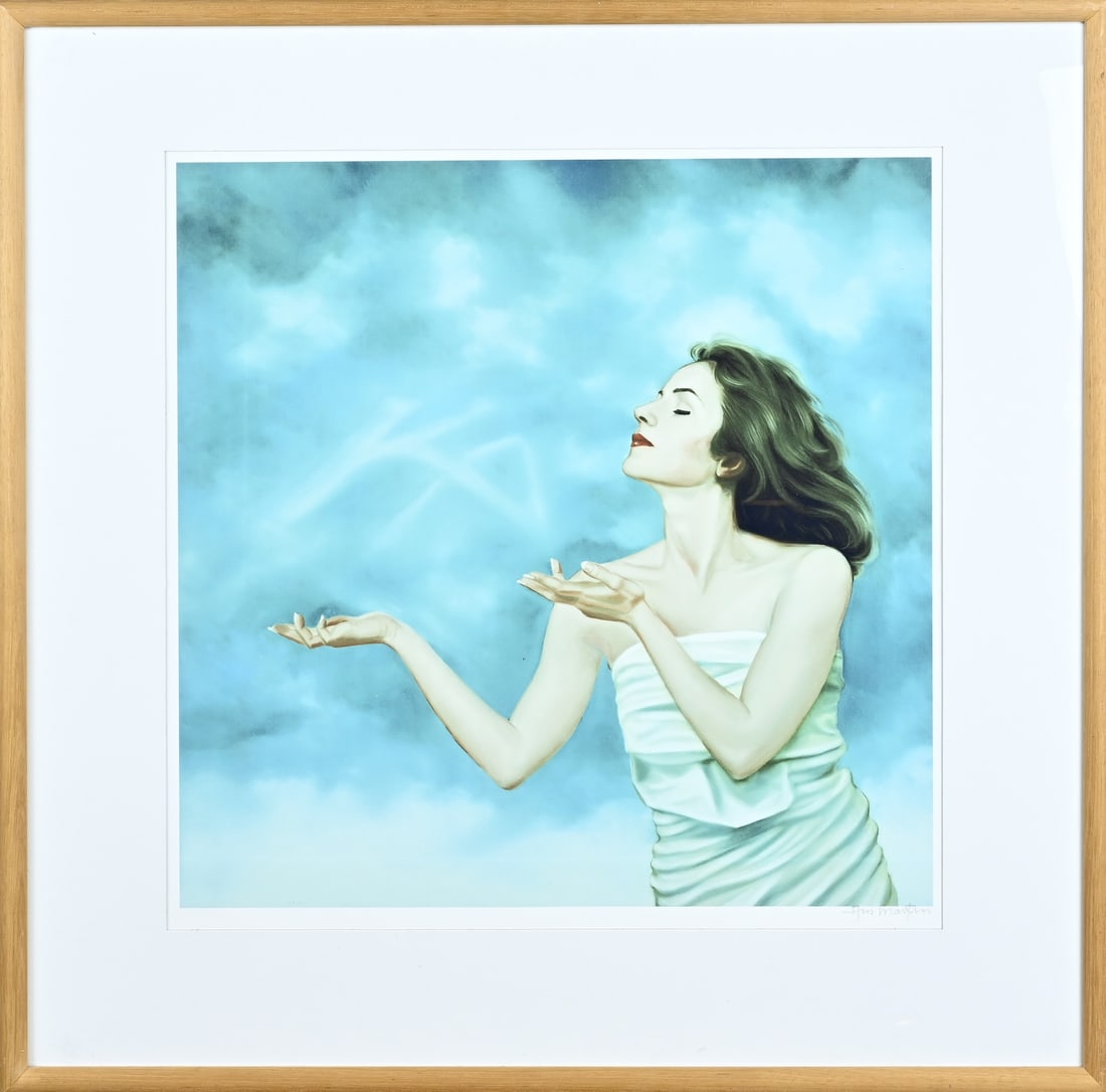 Ans Markus, Self-portrait: Ans Markus. 1947 - . Self-portrait. Lithograph on paper. Dimensions: H 50 x W 50 cm. In good condition.