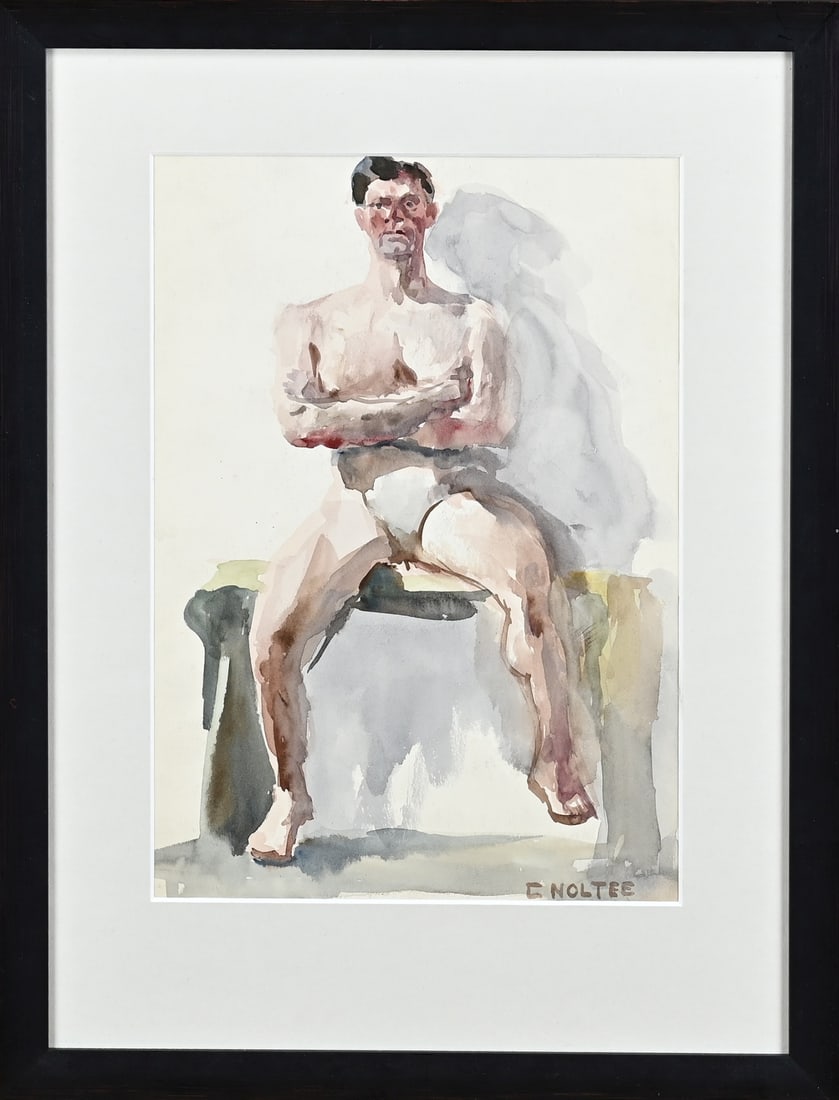 Cor Noltee, Powerhouse: Cor Noltee. 1903 - 1967. Powerhouse. Watercolour on paper. Dimensions: H 30 x W 21 cm. In good condition.