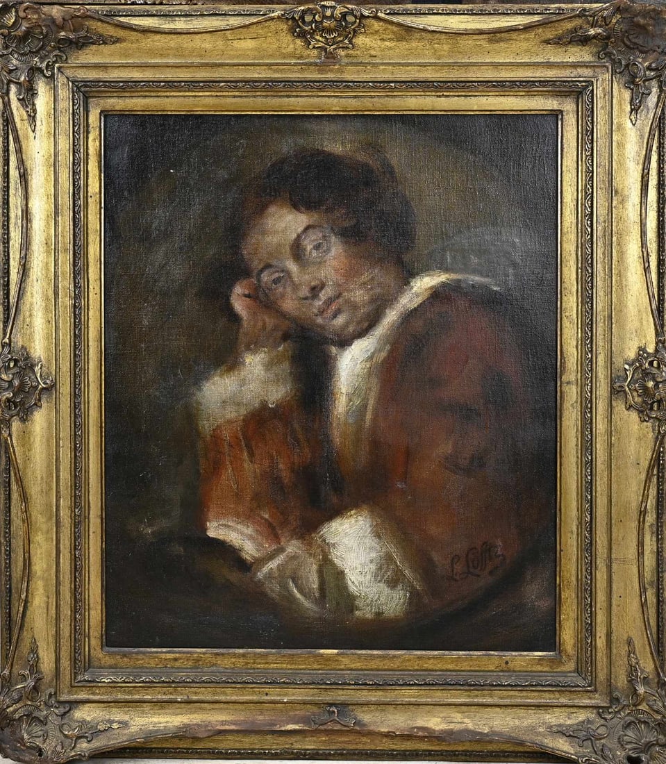 L. von Löfftz, Portrait of a Lady: L. von Löfftz. 1845 - 1910. German School. Portrait of a woman. Oil on canvas. Dimensions: H 57 x W 37 cm. In good condition.