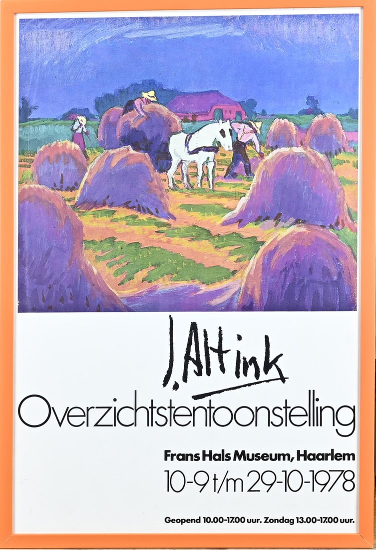 Poster Jan Altink 1978: Exhibition poster Jan Altink 1978. Lithograph on paper. Dimensions: H 65 x W 43 cm. In good condition.