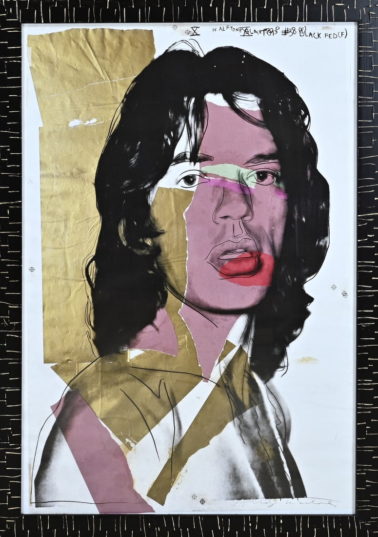 Andy Warhol, Mick Jagger (The Rolling Stones): Andy Warhol. Emphasis. Mick Jagger (The Rolling Stones). Lithograph on paper. Dimensions: H 82 x W 56 cm. In good condition.