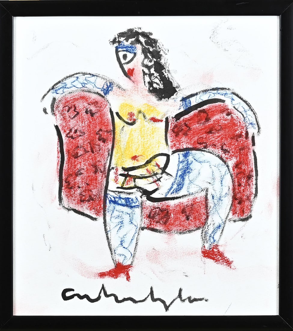 Anton Heyboer, Dancer with stockings: Anton Heyboer. 1924 - 2005. Dancer with stockings. Pastel on paper. Dimensions: H 40 x W 35 cm. In good condition.