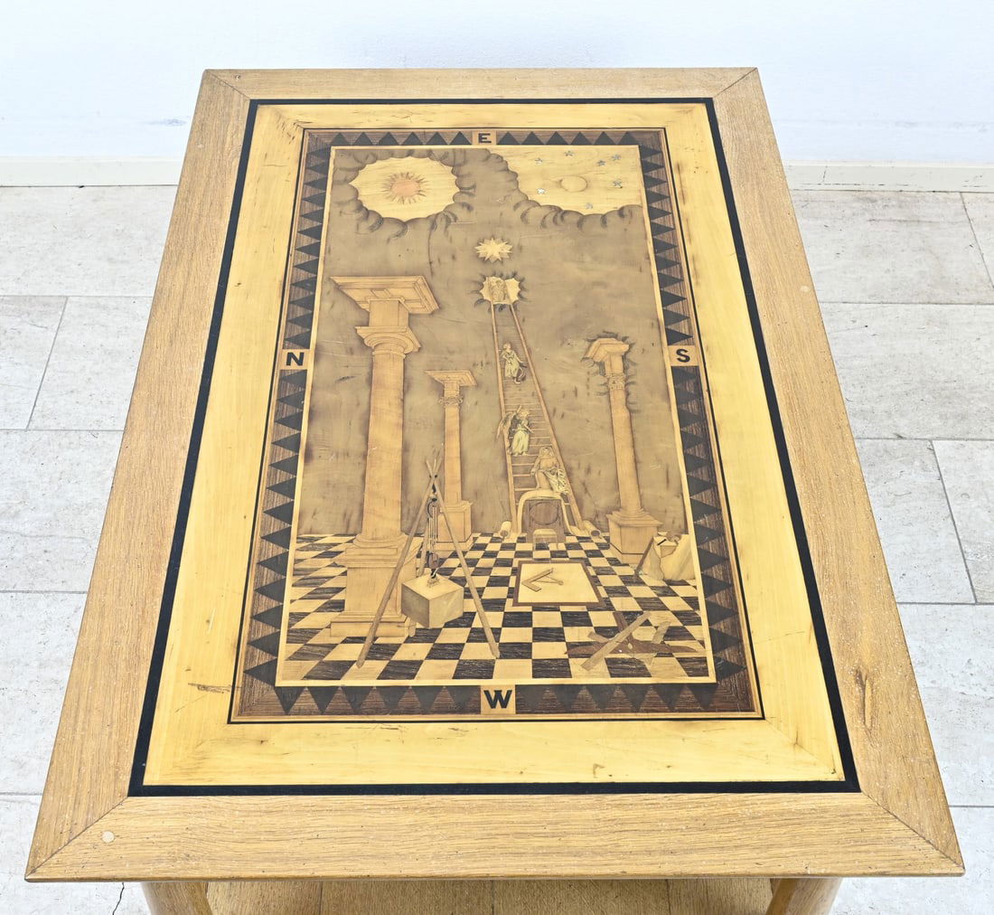 Antique Freemason coffee table, 1900 - 3