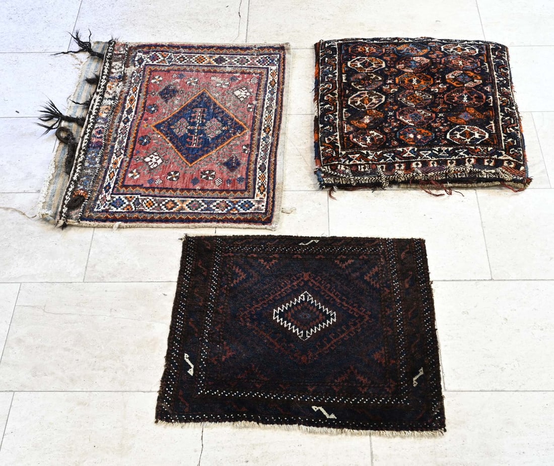 Dress + 2 camel bag: Two Persian camel bags + small Persian rug. Size: 63 - 75 cm. In good condition.