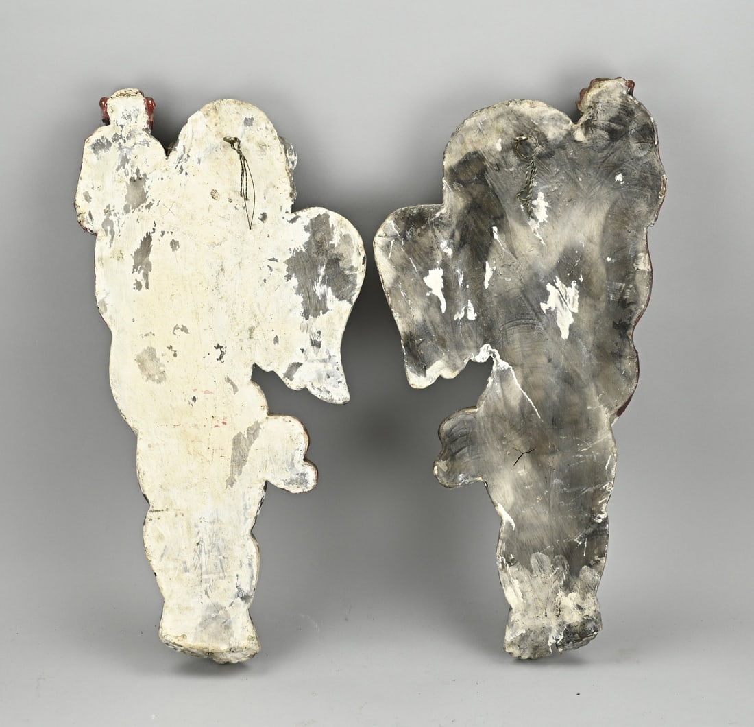Two wall angels, 55 cm. - 2