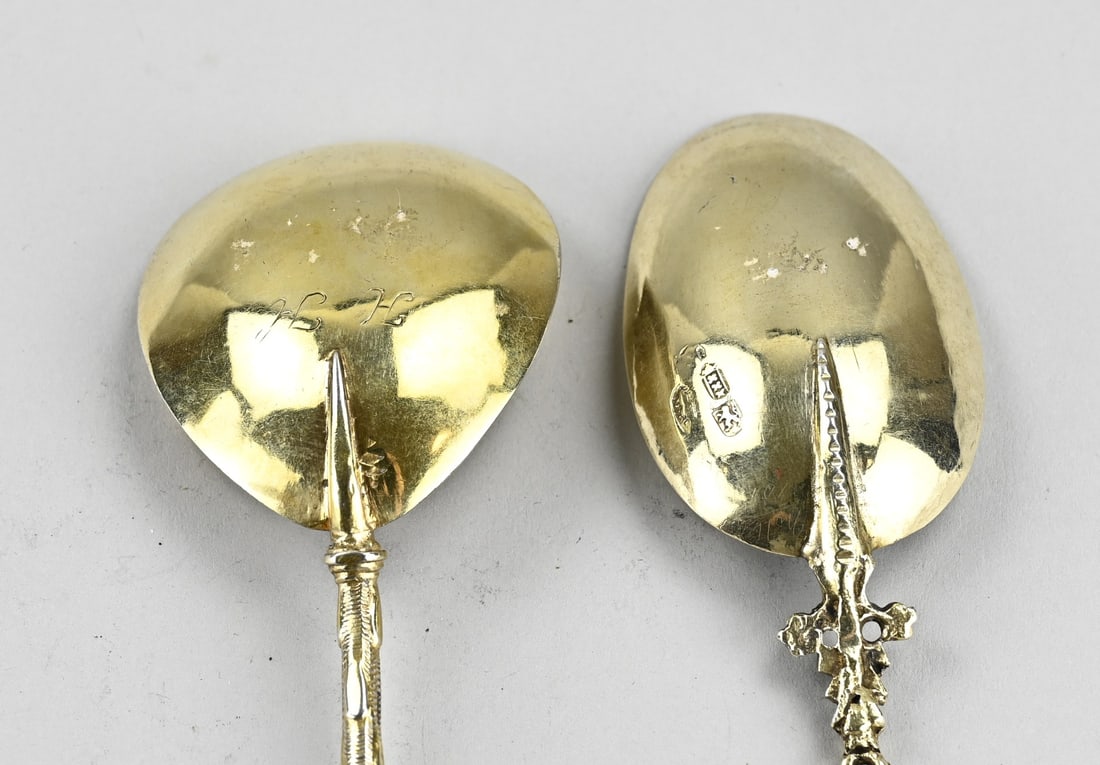 2 Silver plated commemorative spoons - 2