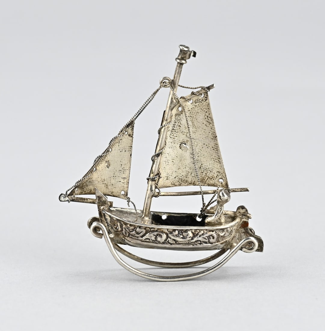 Silver miniature boat - 2
