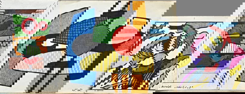 3x Klaas Bernink, Fantasy performance: Three designs by Klaas Bernink. 1913 - 1996 Glanerbrug. Fantasy representation. Felt-tip pen on paper. Size: 23 - 38 cm. In good condition.