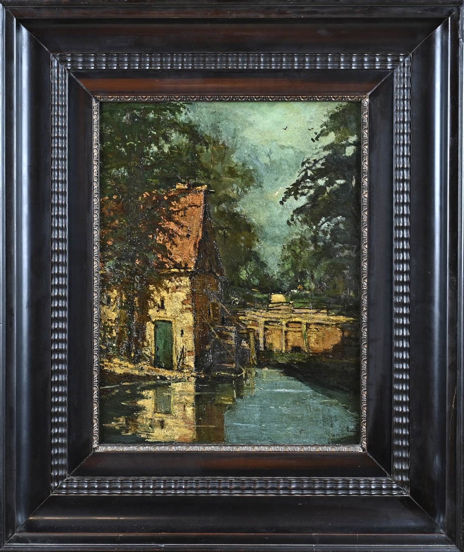 Verso Valkema, Watermill: Verso Valkema ... and 1911. Dutch School. Watermill. Oil on painter's cardboard. Dimensions: H 36 x W 28 cm. In good condition.