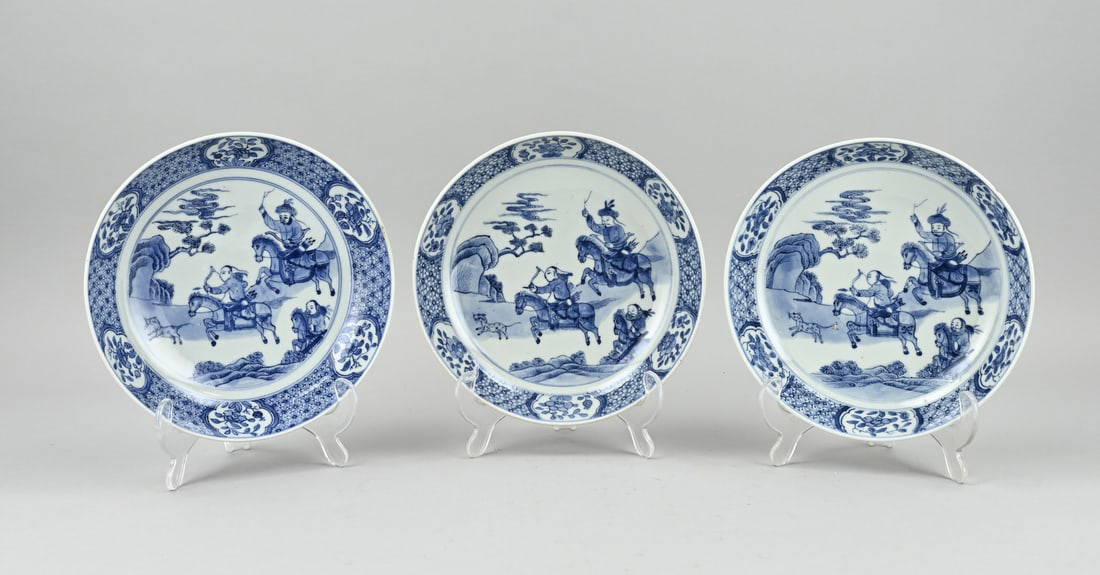 3x Chinese plate Ø 20.6 cm.