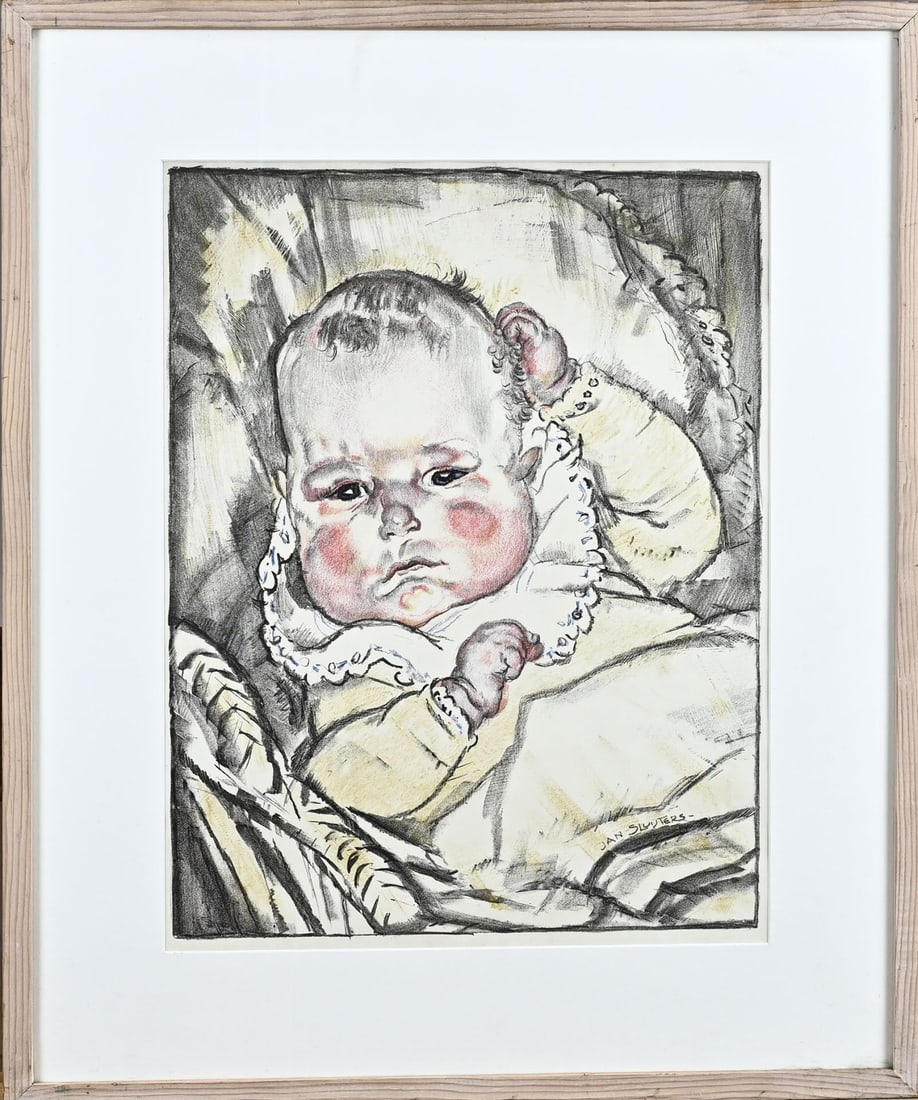Jan Sluijters, Baby: Jan Sluijters. 1881–1957. Lithograph. Baby. Color lithograph on paper. Dimensions: H 40 x W 31 cm. In good condition.