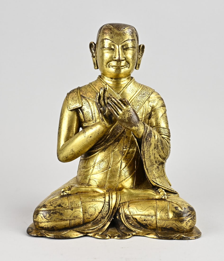 Bronze Buddha, H 26.7 cm. (1 of 3)