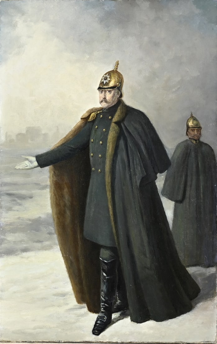 Painting, Soldier: Unsigned. Circa 1880. German/Russian School. Portrait of Russian Tsar Nikolaus I. (Haus Romanow Holsten Gottorp). Oil on linen. Dimensions: H 70 x W 44.5 cm. In good condition.