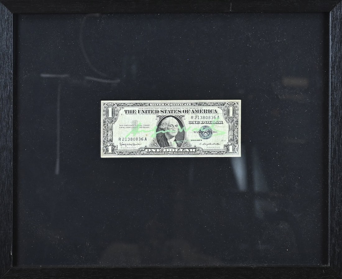 Andy Warhol, One Dollar + certificate (1 of 1)