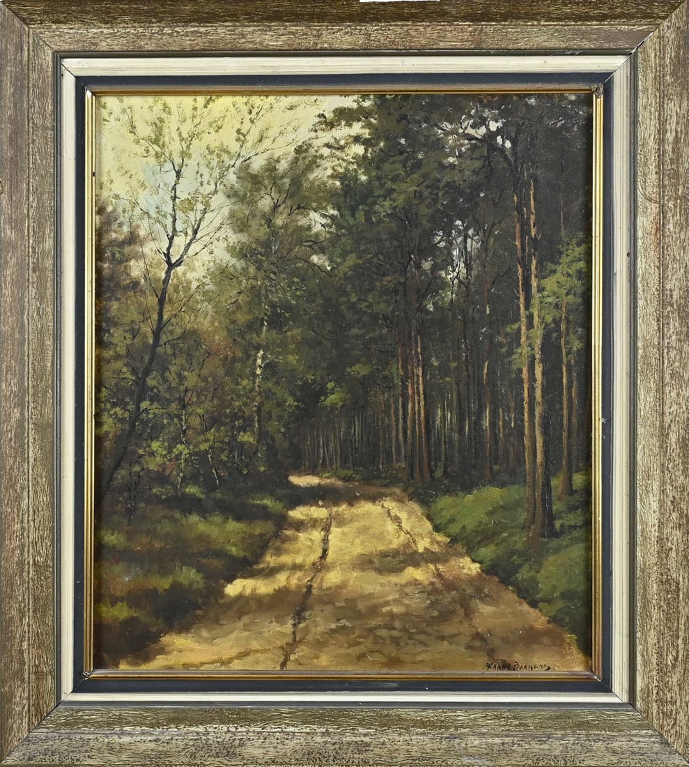 Frans Baaijens, Twente sand path: Frans Baaijens. 1896 - 1970. Twente sandy path. Oil on canvas. Dimensions: H 60 x W 50 cm. In good condition.