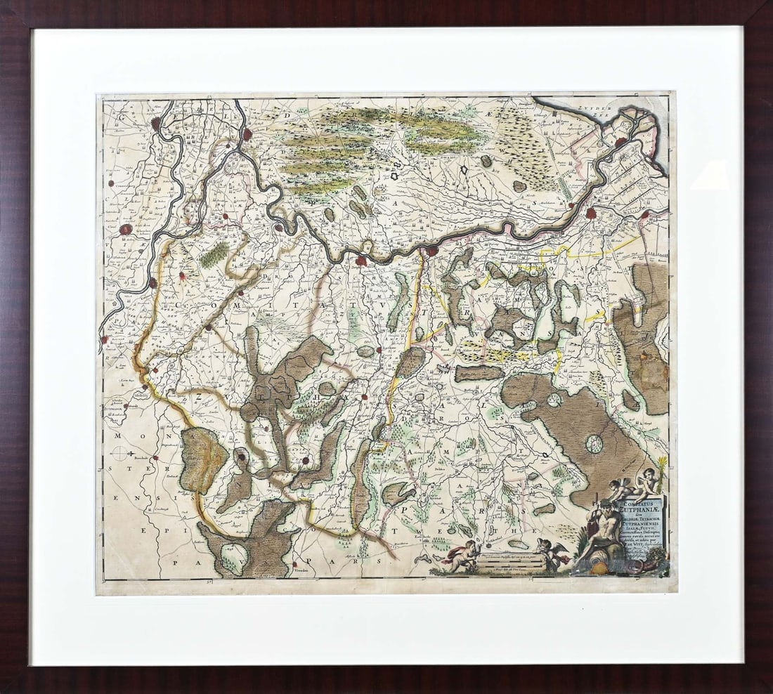 Map (Zutphen): Antique map of Zutphen by Frederick de Witt. 1610–1698. Hand-colored. Engraving on paper. Dimensions: H 50 x W 57 cm. In reasonable condition.