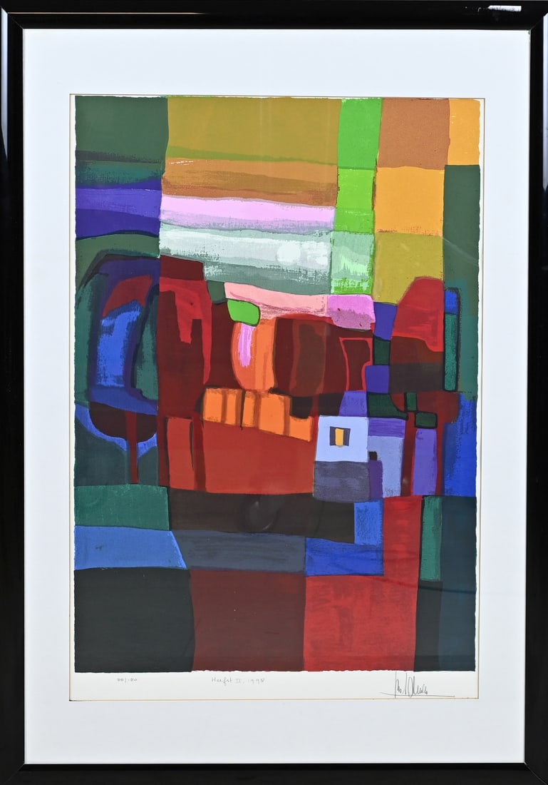 Ton Schulten, Autumn II: Ton Schulten. 1938 - 2025. Autumn II (1998). Screen print on paper no. 88/180. Dimensions: H 64 x W 42 cm. In good condition.