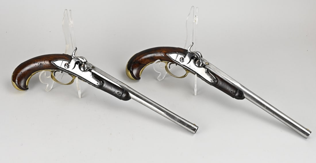 Set of percussion pistols, L 43 cm. (1 of 2)