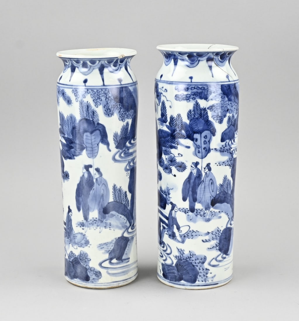 2x Rolling cart vase (Japan), H 27.3 cm. (1 of 3)